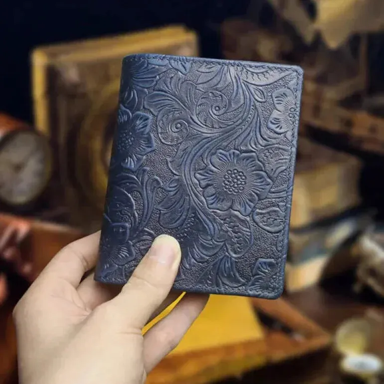 Retro Genuine Leather Handmade Short Wallet for Men and Women