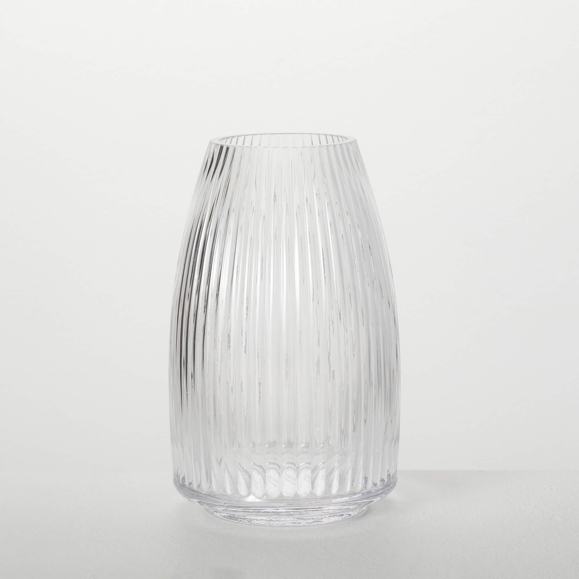 Ribbed Clear Vase