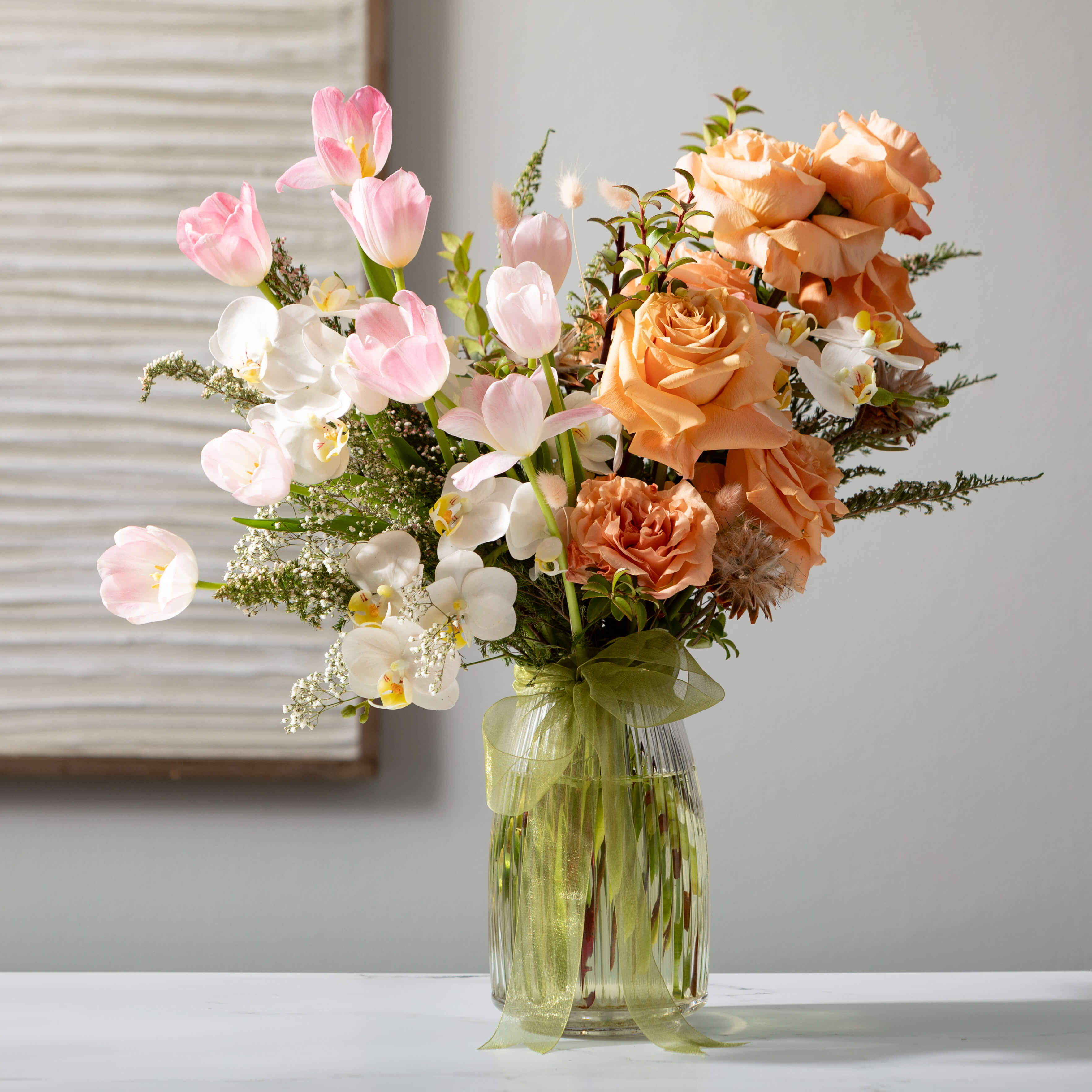 Ribbed Clear Vase