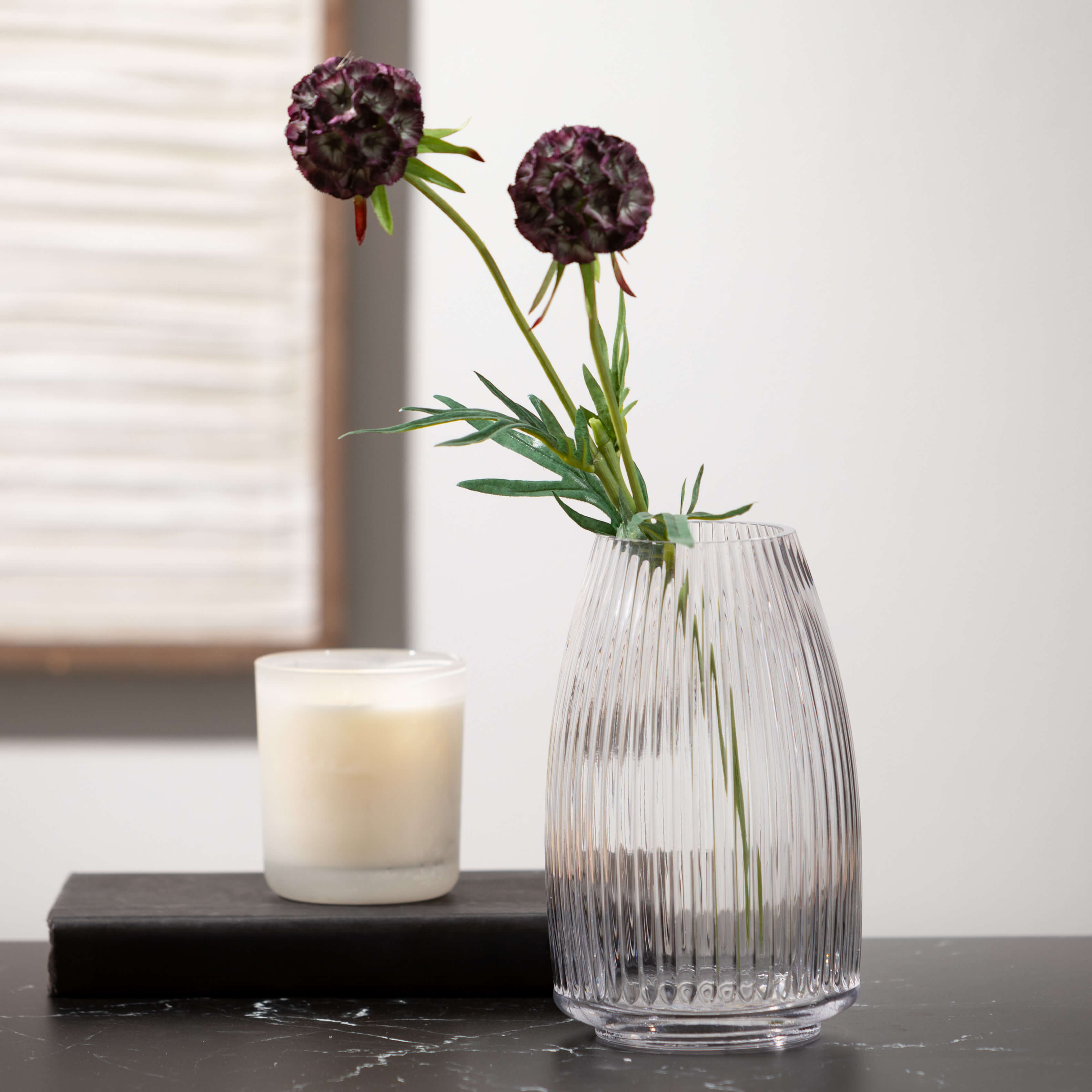 Ribbed Clear Vase