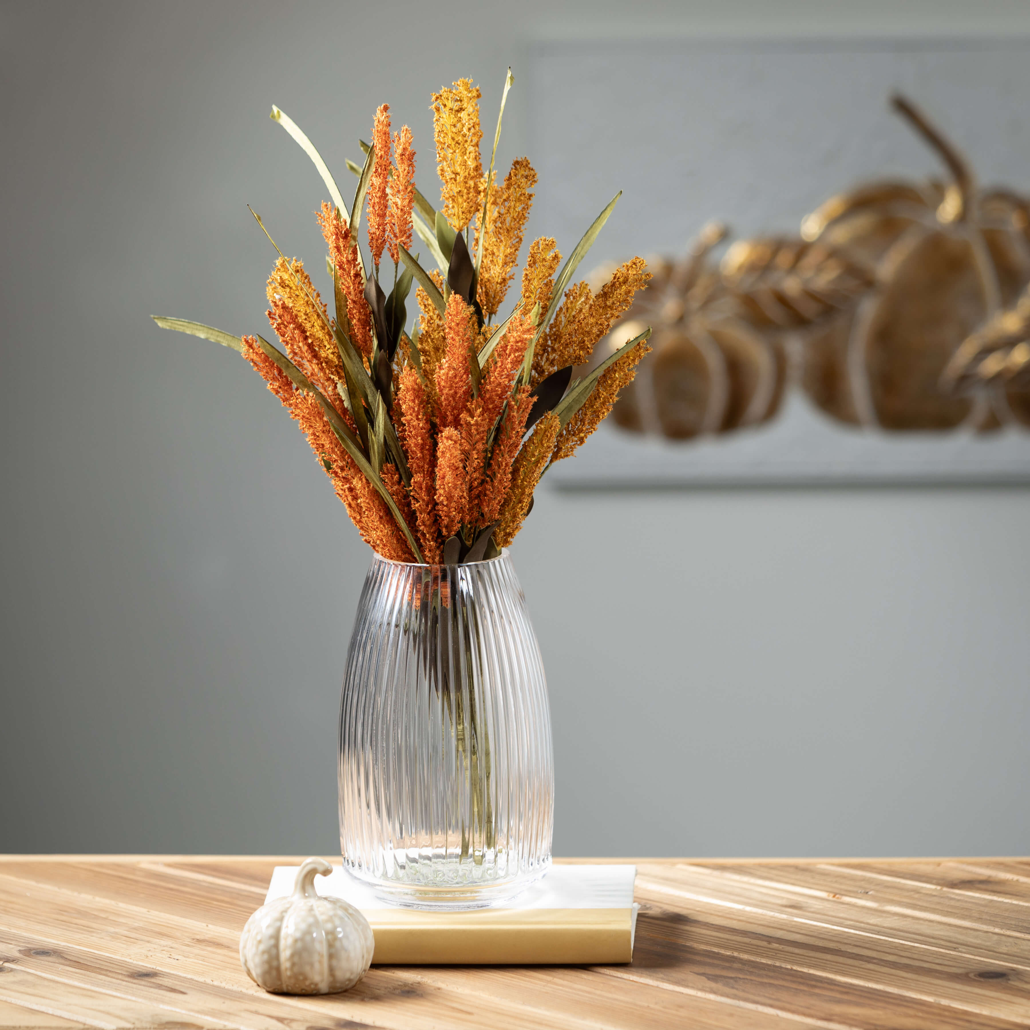 Ribbed Clear Vase