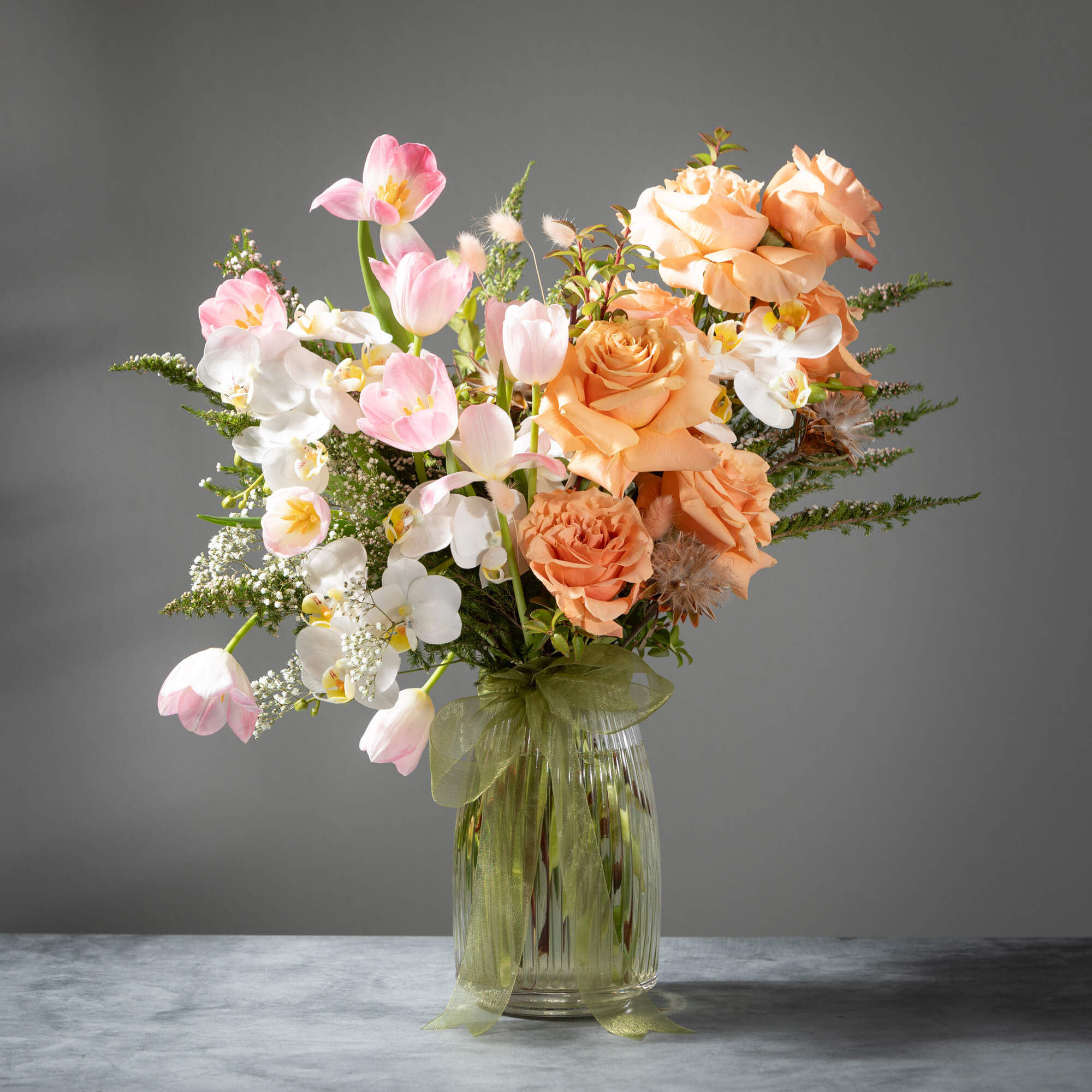 Ribbed Clear Vase