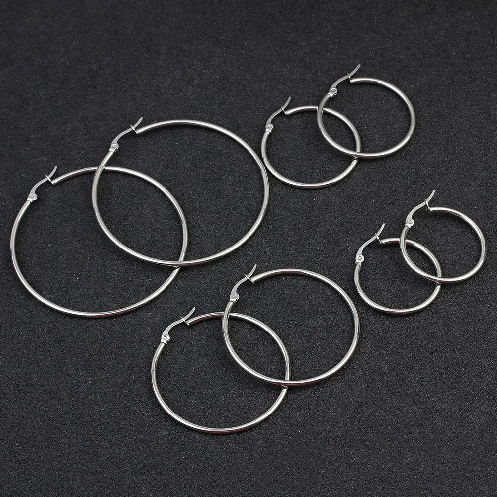 Rinhoo Big Huge Circle Hoop Earrings Stainless Steel Fashion