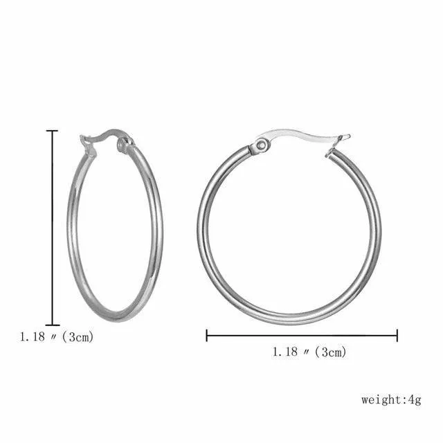 Rinhoo Big Huge Circle Hoop Earrings Stainless Steel Fashion