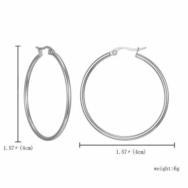 Rinhoo Big Huge Circle Hoop Earrings Stainless Steel Fashion