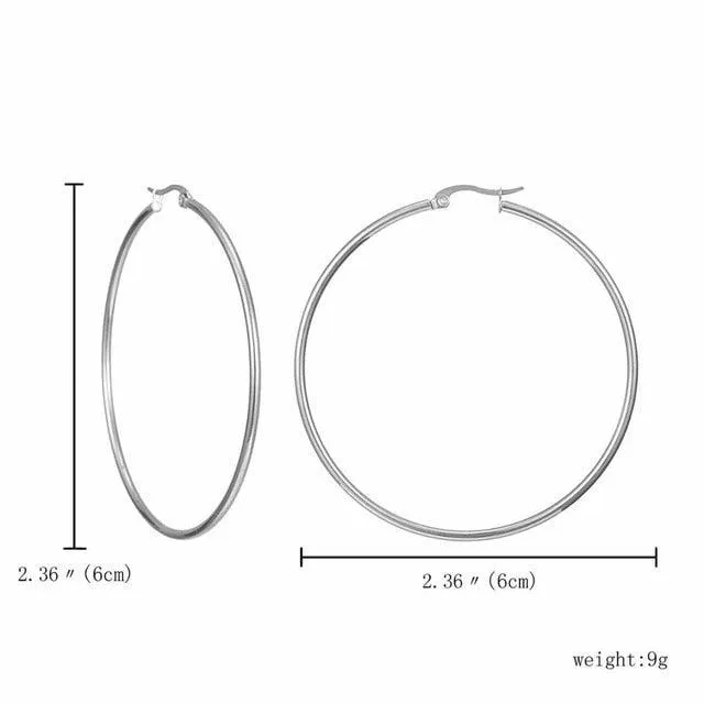 Rinhoo Big Huge Circle Hoop Earrings Stainless Steel Fashion