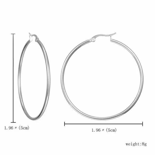 Rinhoo Big Huge Circle Hoop Earrings Stainless Steel Fashion