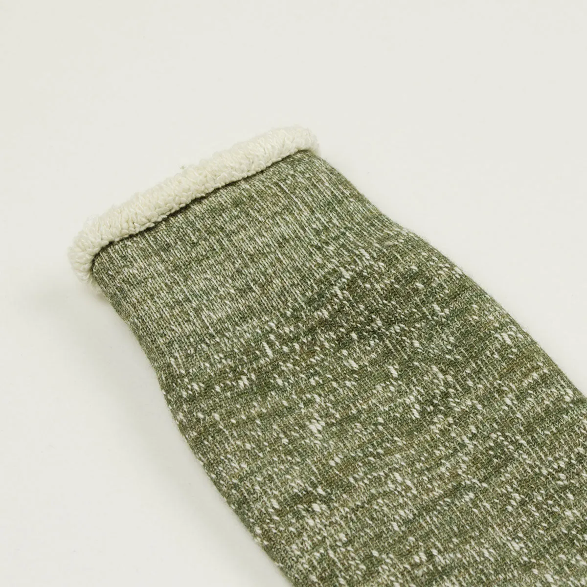 RoToTo - Double Face Merino Cotton Crew Socks - Army Green