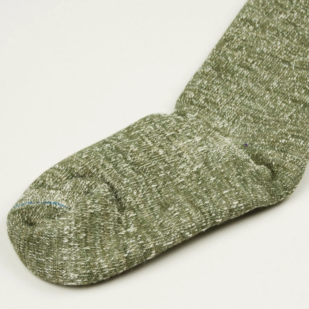 RoToTo - Double Face Merino Cotton Crew Socks - Army Green