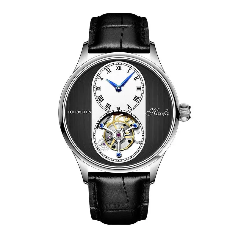 Sapphire Mechanical Hand Wind Stainless Steel Round Wristwatch for Men