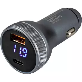 Sea-Dog Round USB  USB-C Power Plug w/Voltmeter [426514-1]