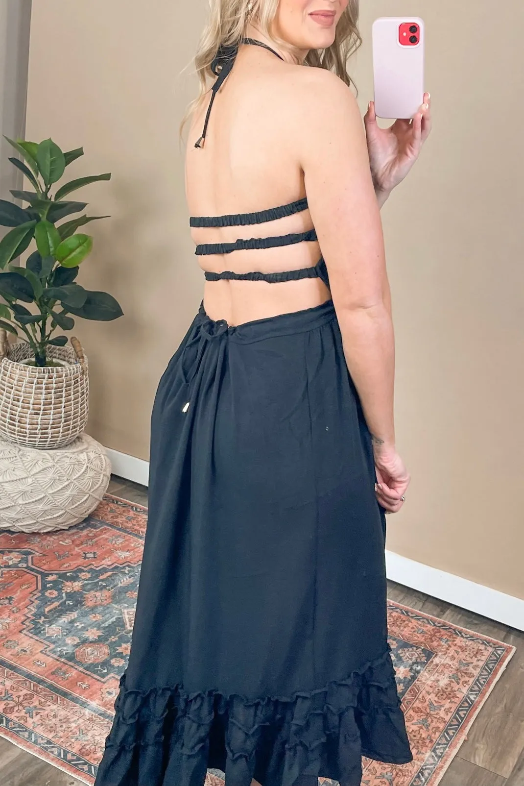 Selena Open Back Halter Dress - 2 Colors