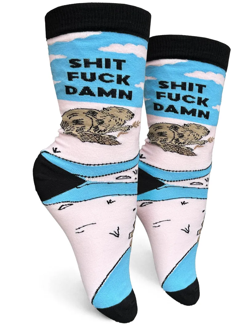 Shit Fuck Damn Womens Crew Socks