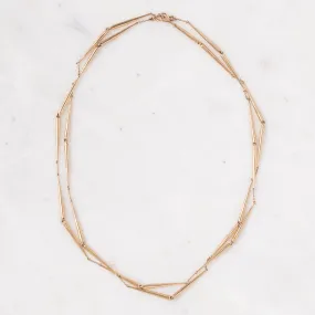 Skinny Tapered Link Long Necklace