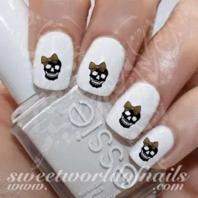 Skull Nail Art Leopard Bow Skulls Nail Water Decals Water Slides