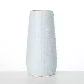 Soft Gray Matte Dotted Vase