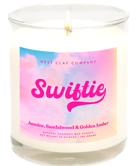 Swiftie Candle - Jasmine, Sandalwood & Amber Scents