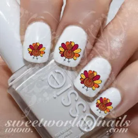 Thanksgiving Nail Art Turkey Nail Water Slides