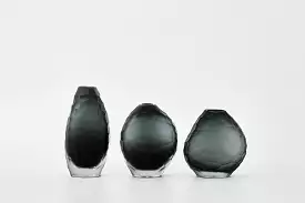 The Foundry House Calypso Dark Smoke Vase Glass