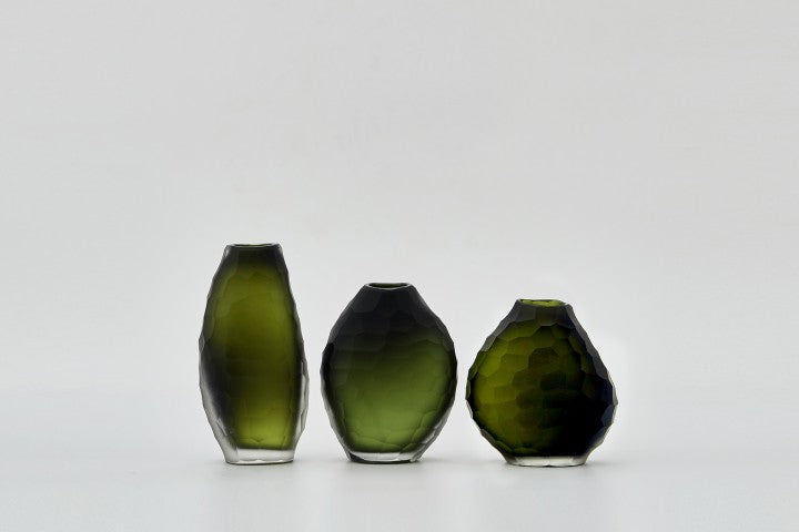 The Foundry House Calypso Olivine Vase Glass