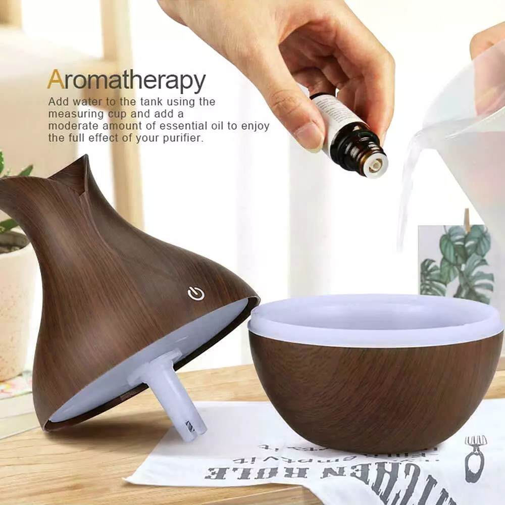 Ultrasonic Humidifier Oil Diffuser Air Purifier Aromatherapy with LED Lights