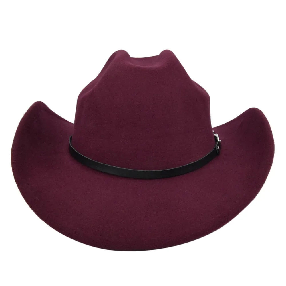 Unisex Winter Vintage Fashion Solid Wide Brim Cowboy Outdoor Hat