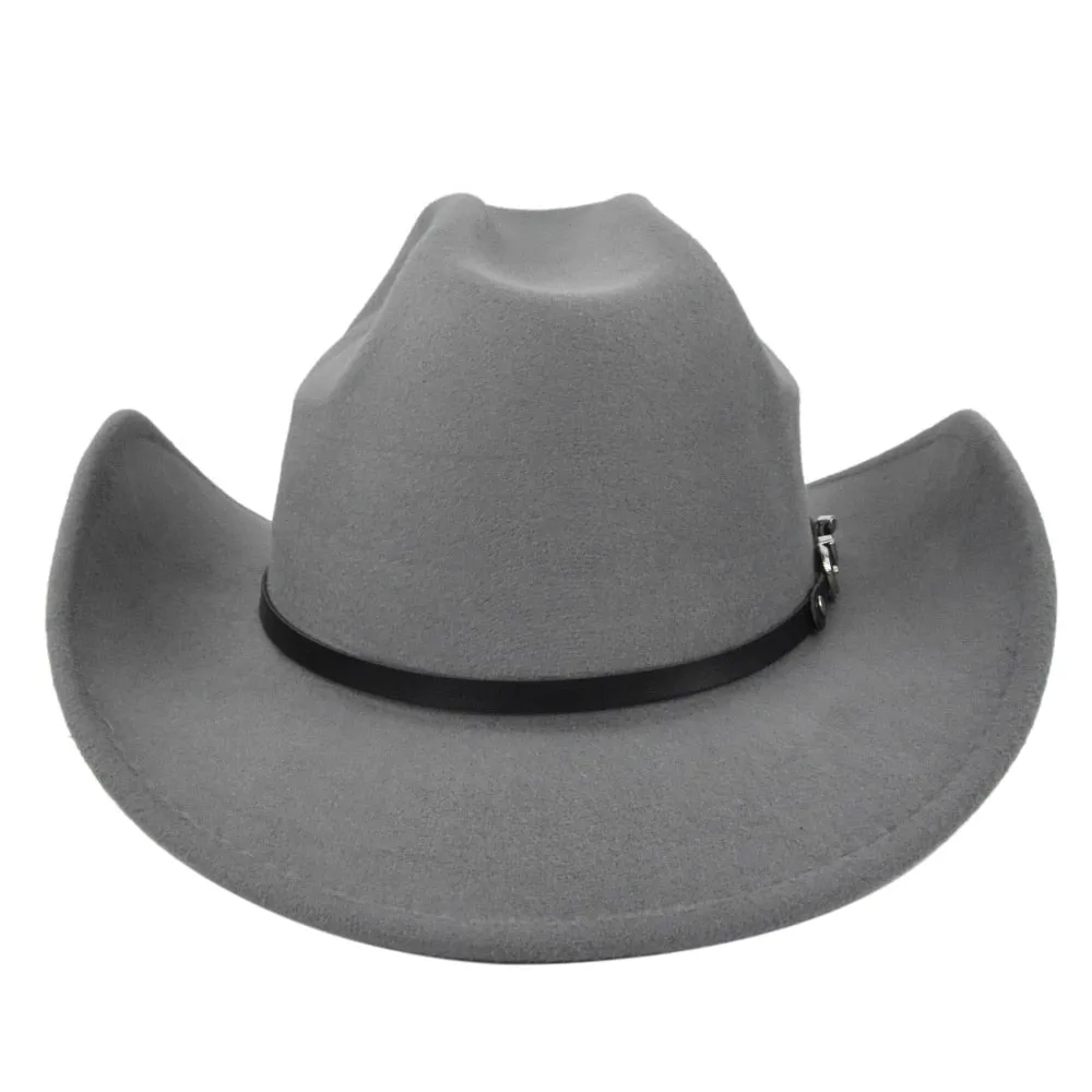 Unisex Winter Vintage Fashion Solid Wide Brim Cowboy Outdoor Hat