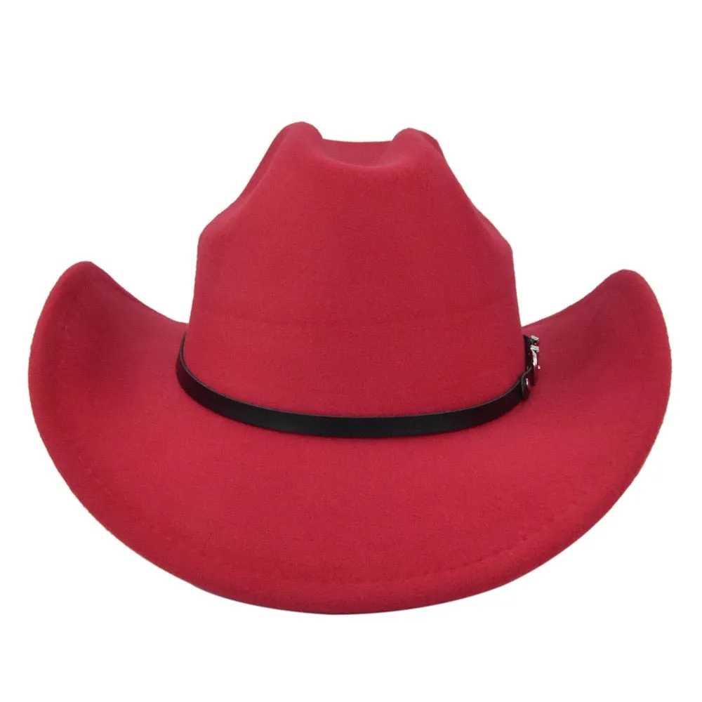 Unisex Winter Vintage Fashion Solid Wide Brim Cowboy Outdoor Hat