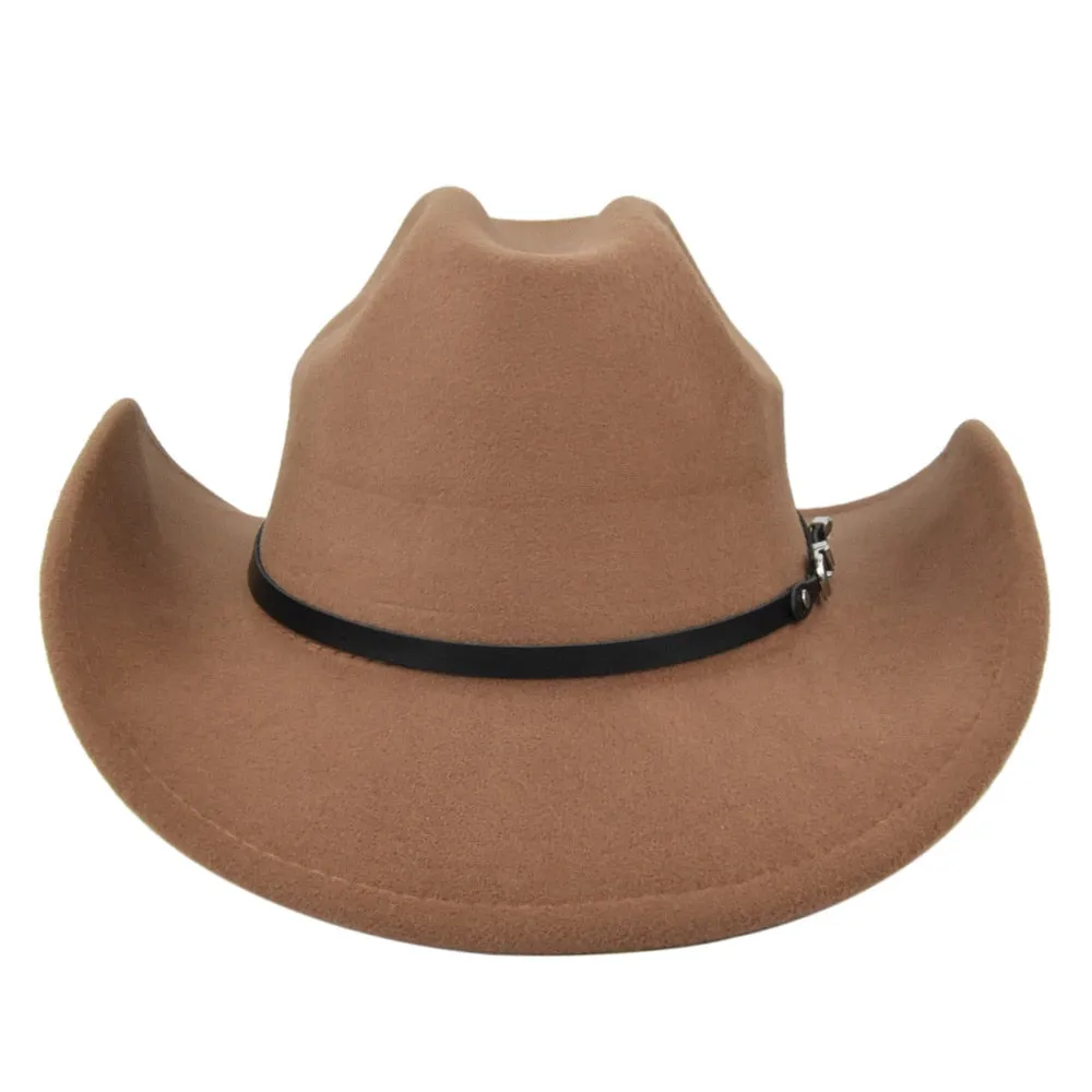 Unisex Winter Vintage Fashion Solid Wide Brim Cowboy Outdoor Hat