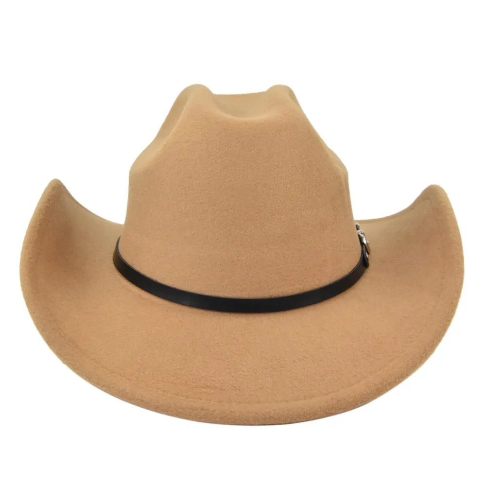 Unisex Winter Vintage Fashion Solid Wide Brim Cowboy Outdoor Hat