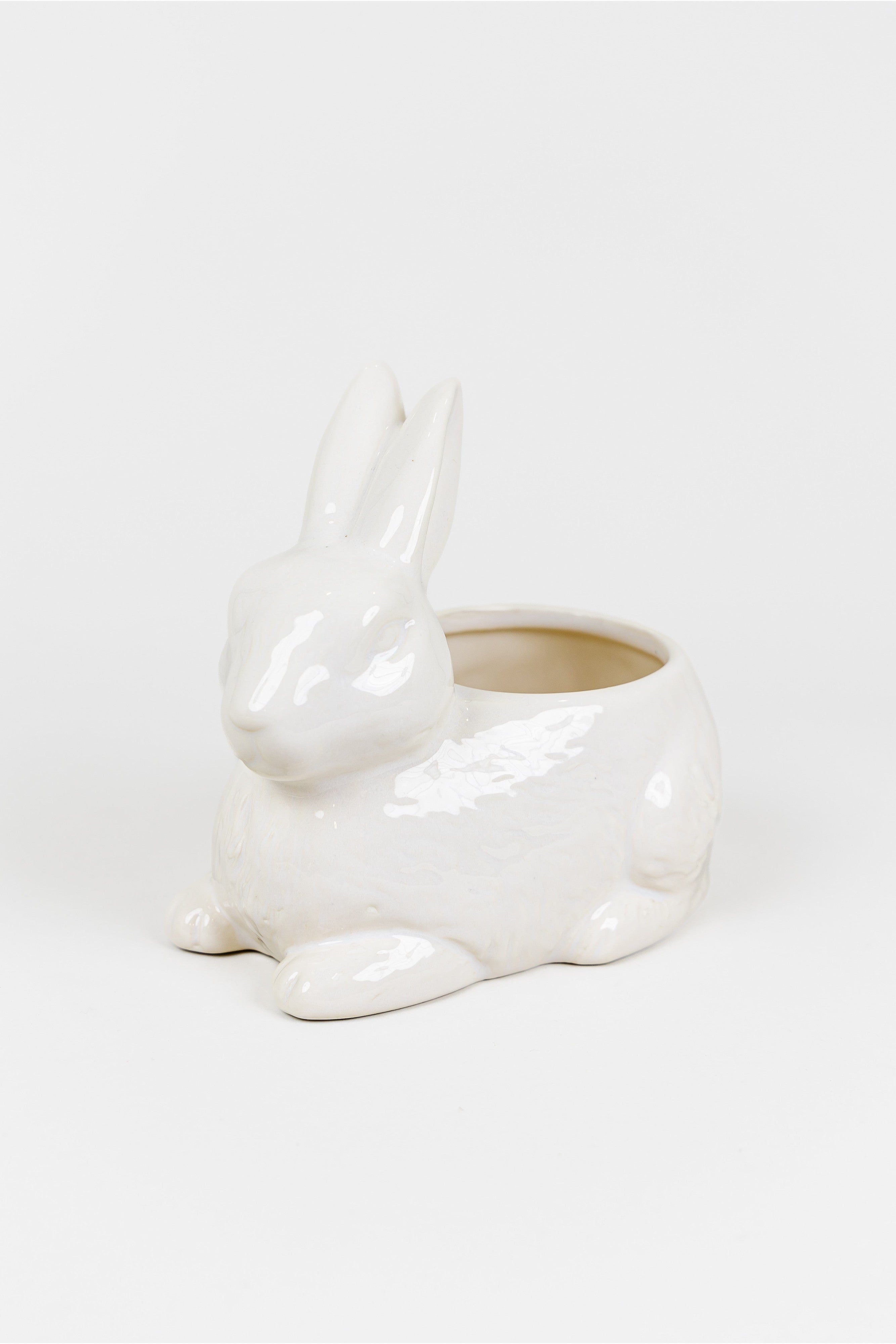 White Bunny Planter