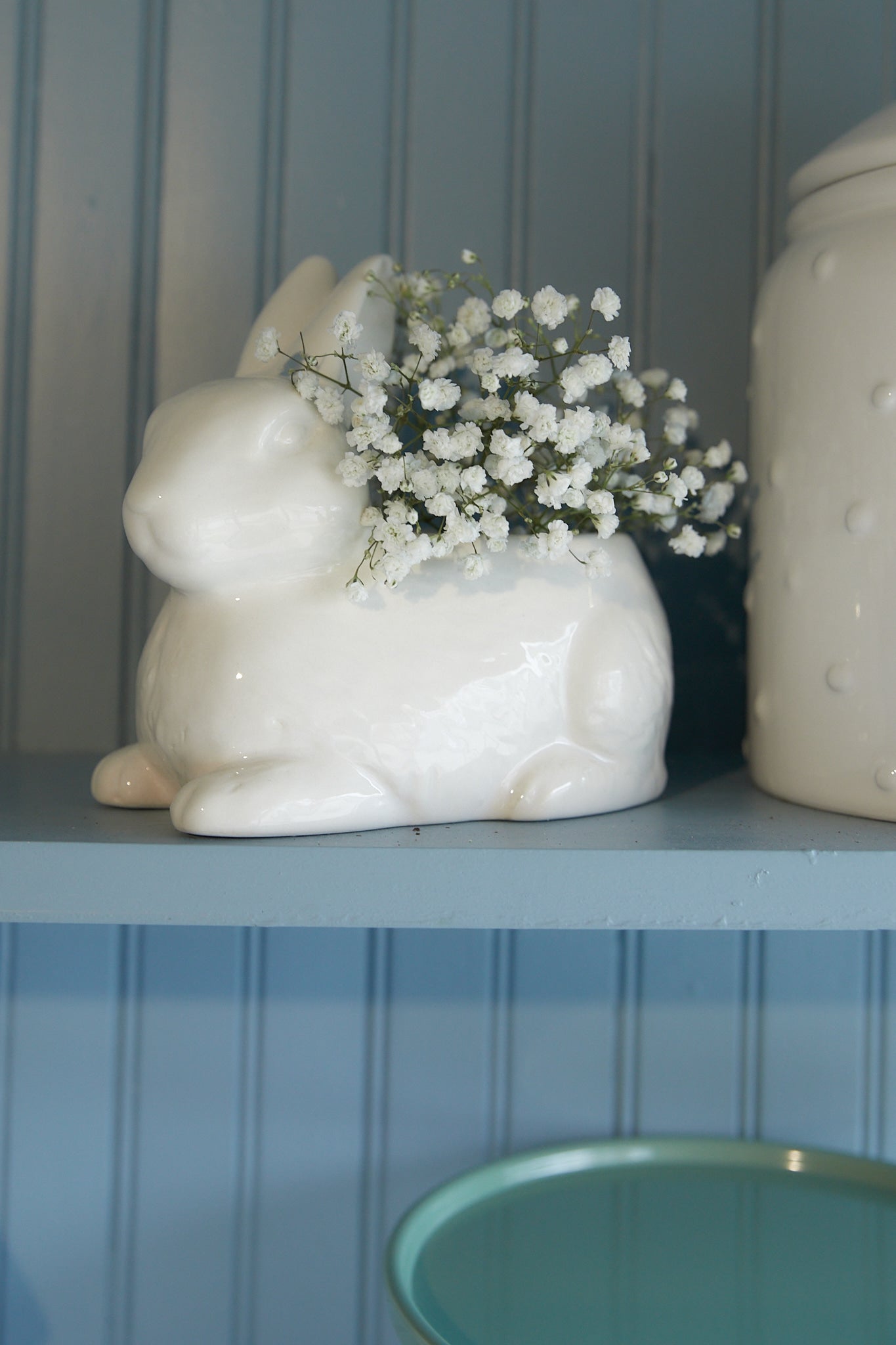 White Bunny Planter