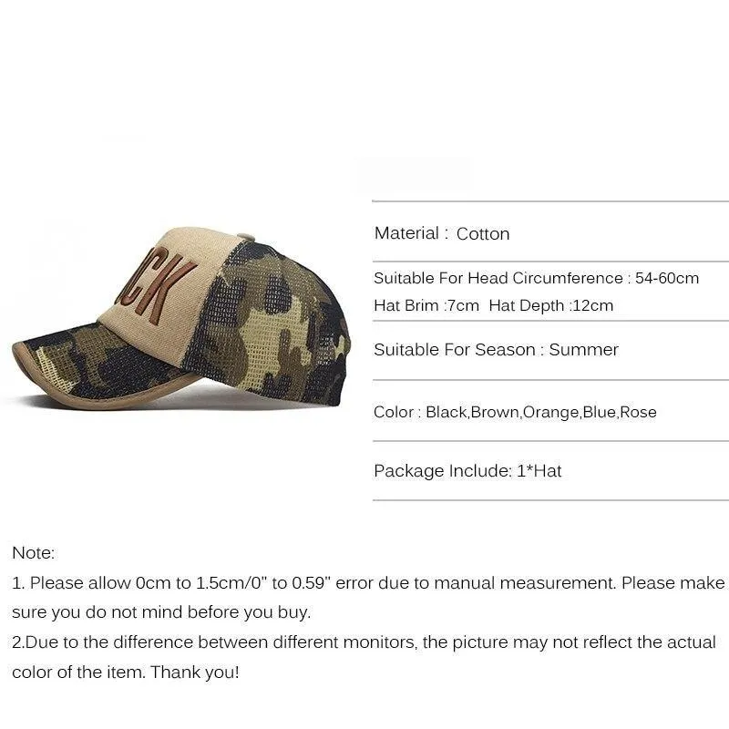 Winter Fashion Unisex Cotton Camouflage Streetwear Trucker Baseball Cap