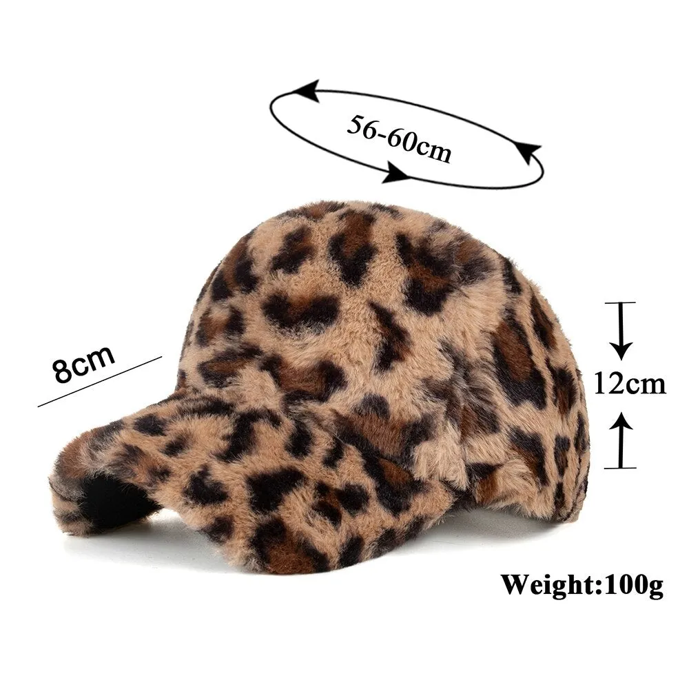 Winter Hip Hop Unisex Warm Leopard Snapback Trucker Outdoor Baseball Cap