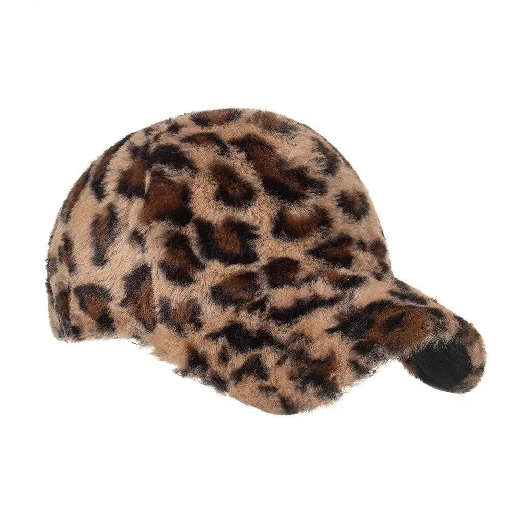 Winter Hip Hop Unisex Warm Leopard Snapback Trucker Outdoor Baseball Cap