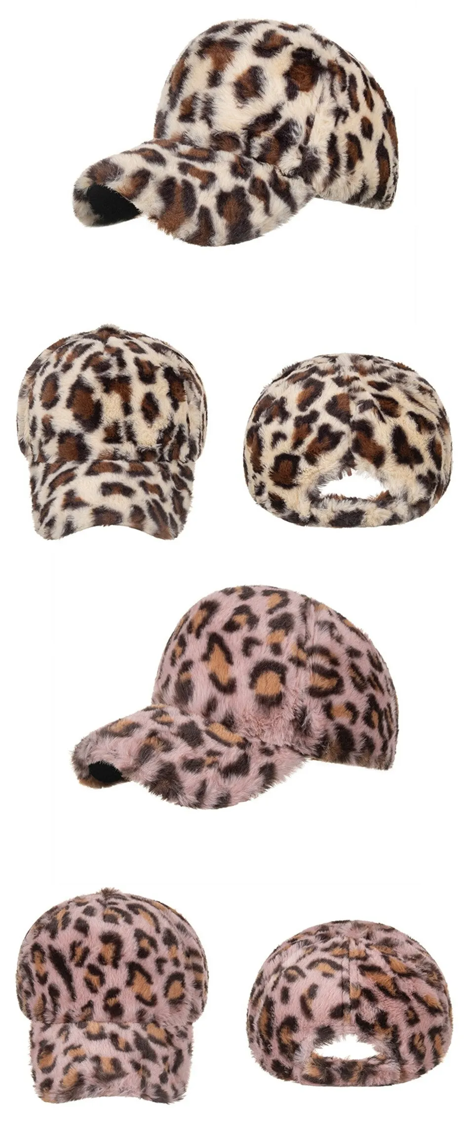 Winter Hip Hop Unisex Warm Leopard Snapback Trucker Outdoor Baseball Cap