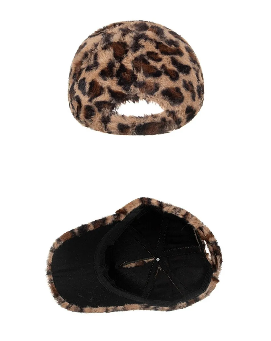 Winter Hip Hop Unisex Warm Leopard Snapback Trucker Outdoor Baseball Cap