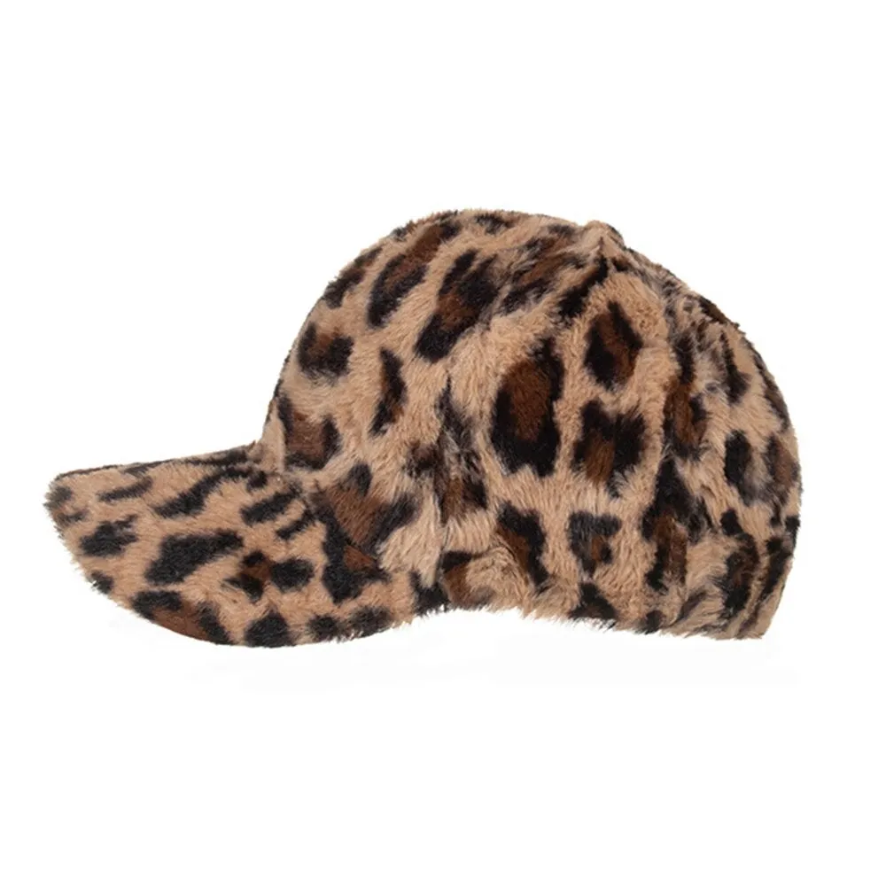 Winter Hip Hop Unisex Warm Leopard Snapback Trucker Outdoor Baseball Cap