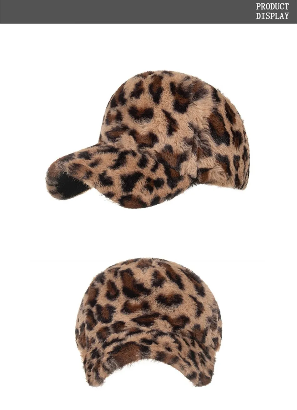 Winter Hip Hop Unisex Warm Leopard Snapback Trucker Outdoor Baseball Cap