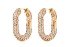 XL PAVE CHAIN LINK HOOPS